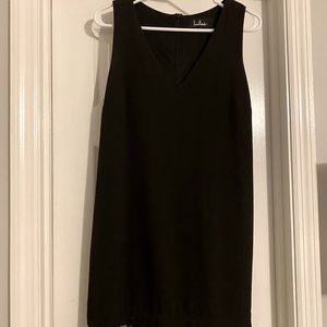 Lulu’s size small black sleeveless shift dress with fringe detail